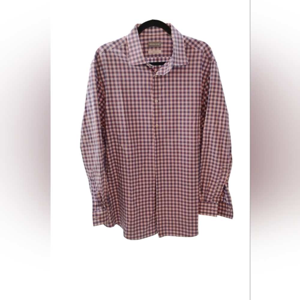 Michael Kors Men's Checkered Shirt - Red, White,Blue SZ XL